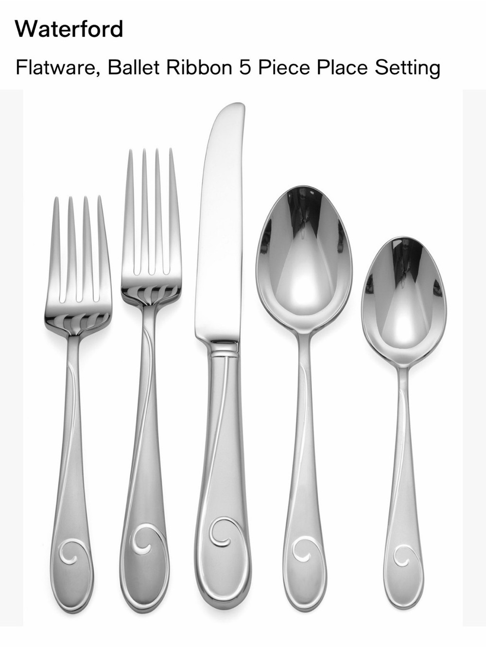 Waterford Silver Ballet Ribbon 5-Piece Place Setting